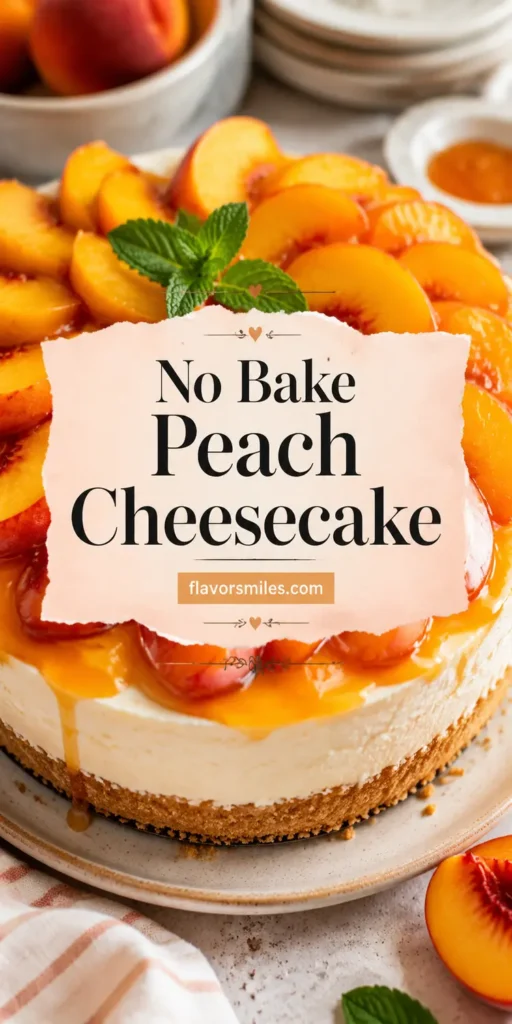 No Bake Peach Cheesecake for Summer Dessert
