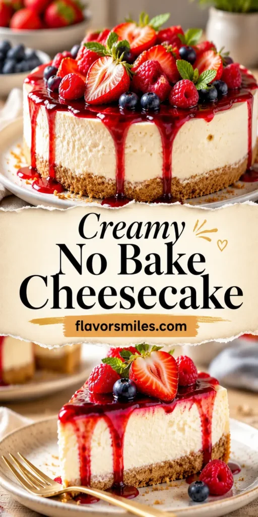Creamy No Bake Cheesecake for Family Gatherings