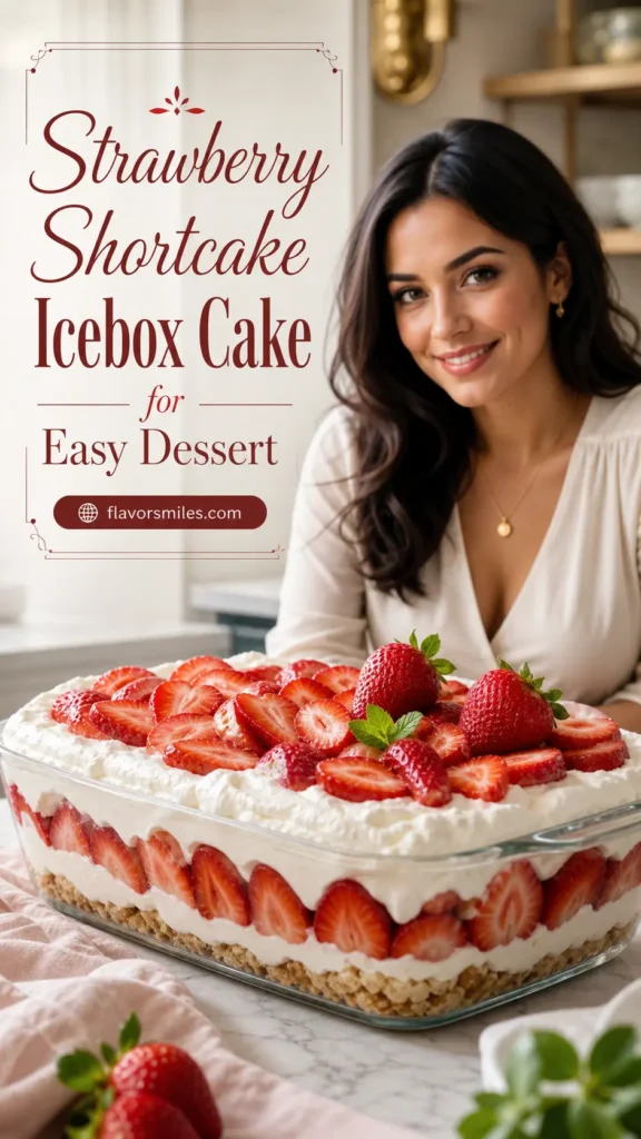 Strawberry Shortcake Icebox Cake for Easy Dessert