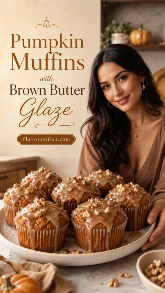 Pumpkin Muffins with Brown Butter Glaze