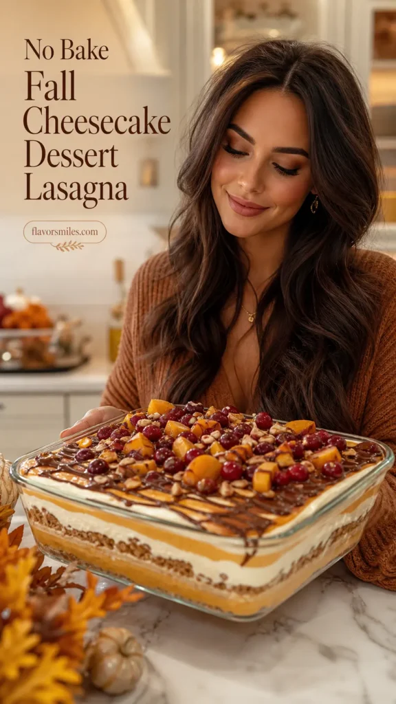 No Bake Fall Cheesecake Dessert Lasagna