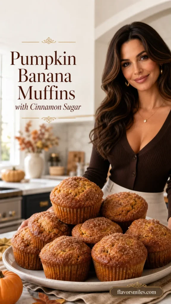 Pumpkin Banana Muffins with Cinnamon Sugar