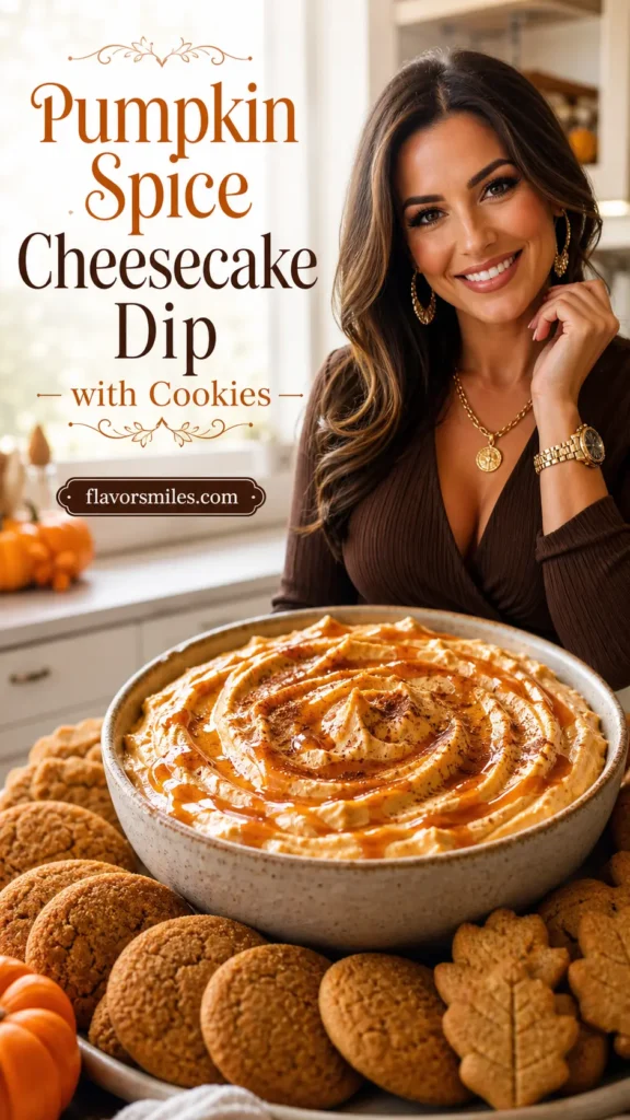 Pumpkin Spice Cheesecake Dip with Cookies