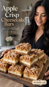 Apple Crisp Cheesecake Bars for Potluck