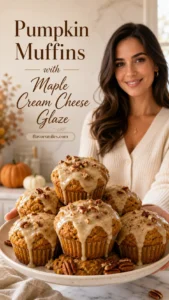 Pumpkin Muffins with Maple Cream Cheese Glaze