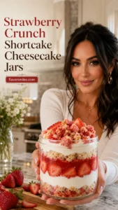Strawberry Crunch Shortcake Cheesecake Jars