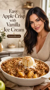 Easy Apple Crisp with Vanilla Ice Cream