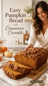 Easy Pumpkin Bread with Cinnamon Crumble