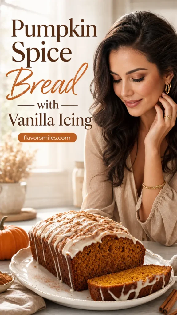 Pumpkin Spice Bread with Vanilla Icing