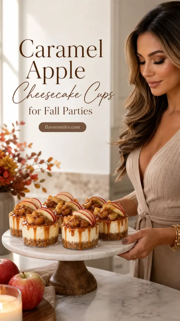 Caramel Apple Cheesecake Cups for Fall Parties