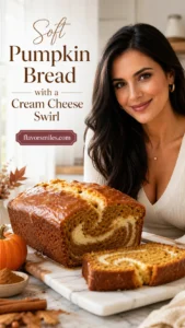 Soft Pumpkin Bread with Cream Cheese Swirl