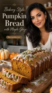 Bakery Style Pumpkin Bread with Maple Glaze