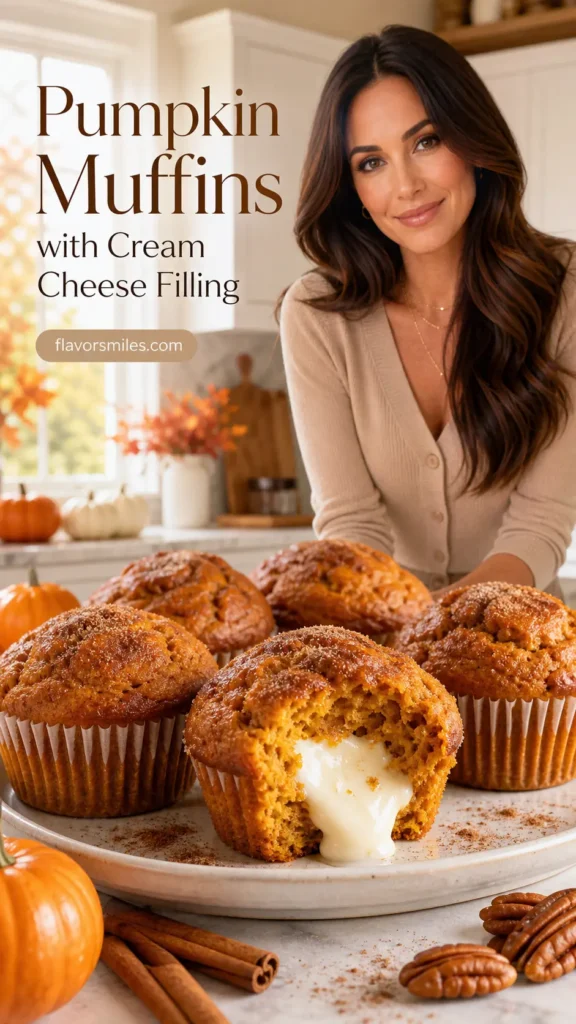 Pumpkin Muffins with Cream Cheese Filling