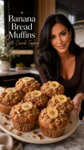 Banana Bread Muffins with Crumb Topping