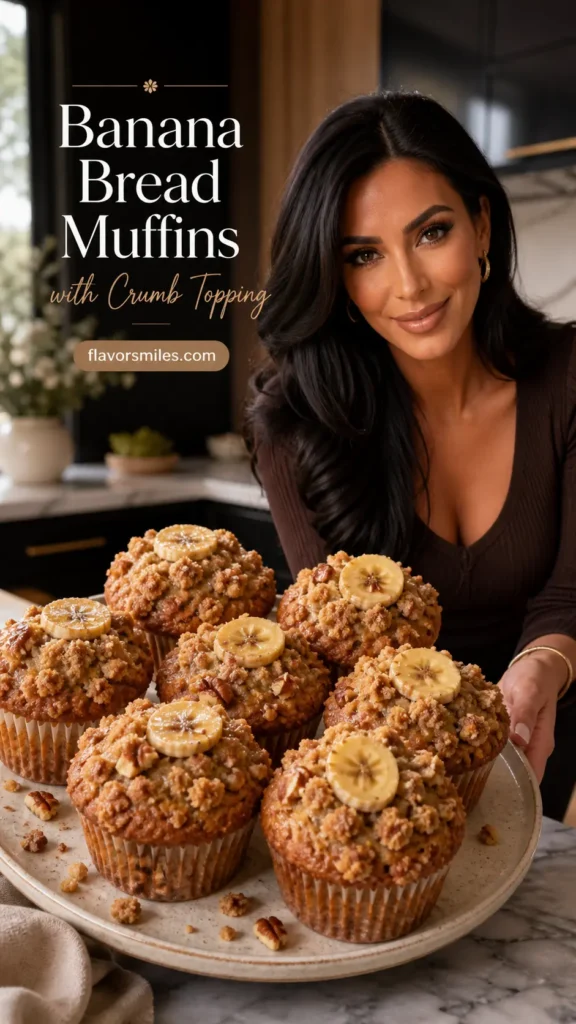 Banana Bread Muffins with Crumb Topping