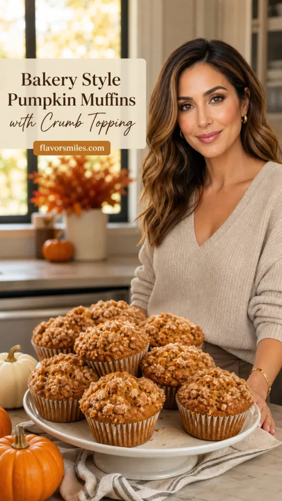 Bakery Style Pumpkin Muffins with Crumb Topping