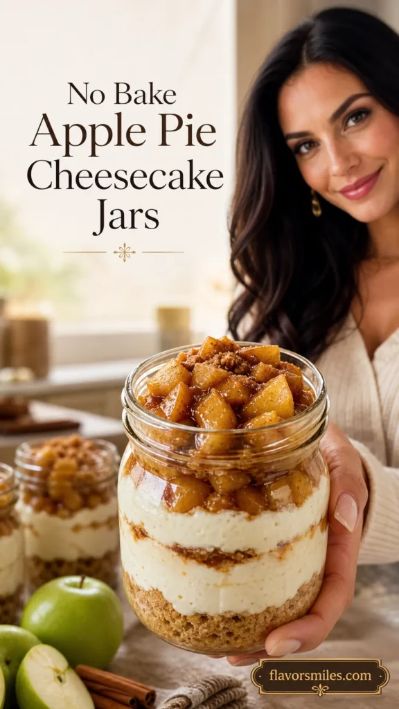 No Bake Apple Pie Cheesecake Jars
