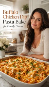Buffalo Chicken Dip Pasta Bake for Family Dinner