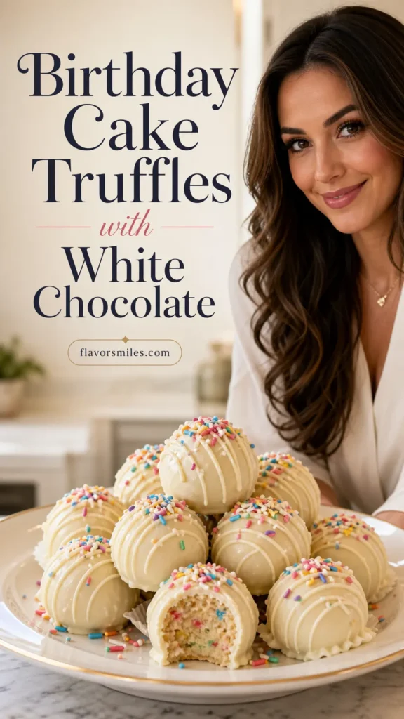 Birthday Cake Truffles with White Chocolate