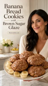 Banana Bread Cookies with Brown Sugar Glaze