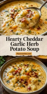 Hearty Cheddar Garlic Herb Potato Soup