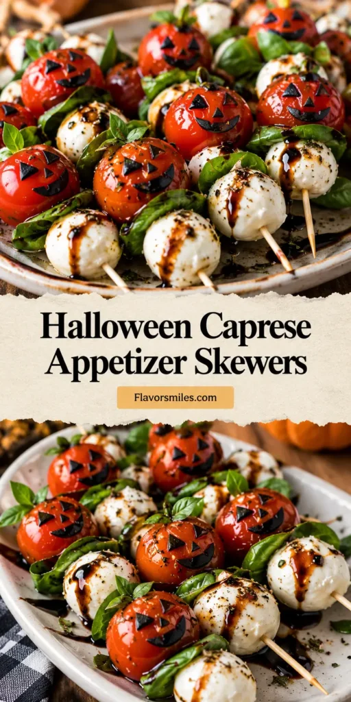 Halloween Caprese Appetizer Skewers
