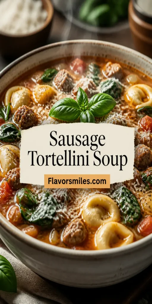 Autumn Soup - Sausage Tortellini Soup with Spinach