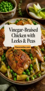 Vinegar-Braised Chicken with Leeks and Peas Recipe