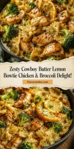 Zesty Cowboy Butter Lemon Bowtie Chicken & Broccoli Delight!