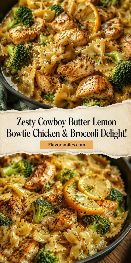 Zesty Cowboy Butter Lemon Bowtie Chicken & Broccoli Delight!
