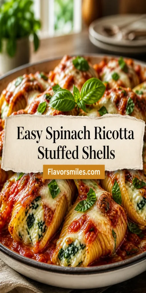 Easy Spinach Ricotta Stuffed Shells