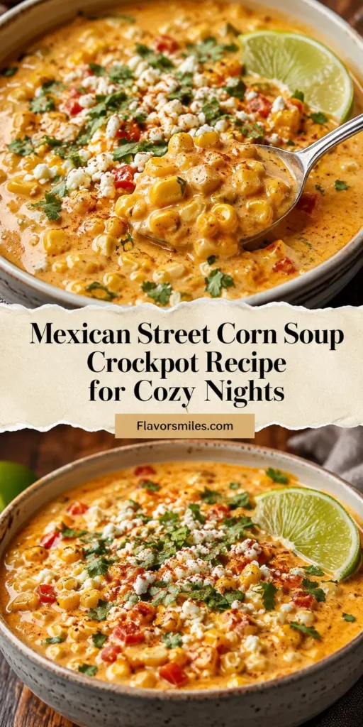 Mexican Street Corn Soup Crockpot Recipe for Cozy Nights