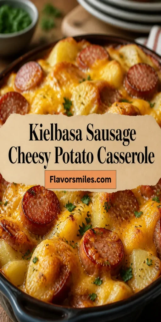 Kielbasa Sausage Cheesy Potato Casserole