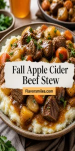 Fall Apple Cider Beef Stew over Mashed Potatoes Dinner Recipe