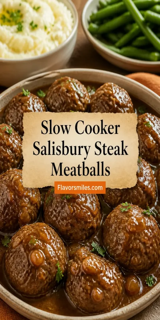Slow Cooker Salisbury Steak Meatballs | Easy Crockpot Dinner
