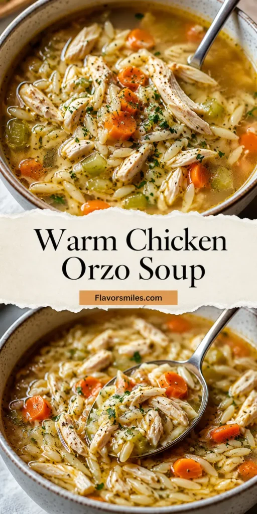 Warm Chicken Orzo Soup