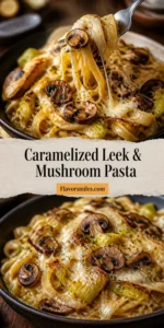 Caramelized Leek and Mushroom Gruyere Pasta - Cherry on my Sundae