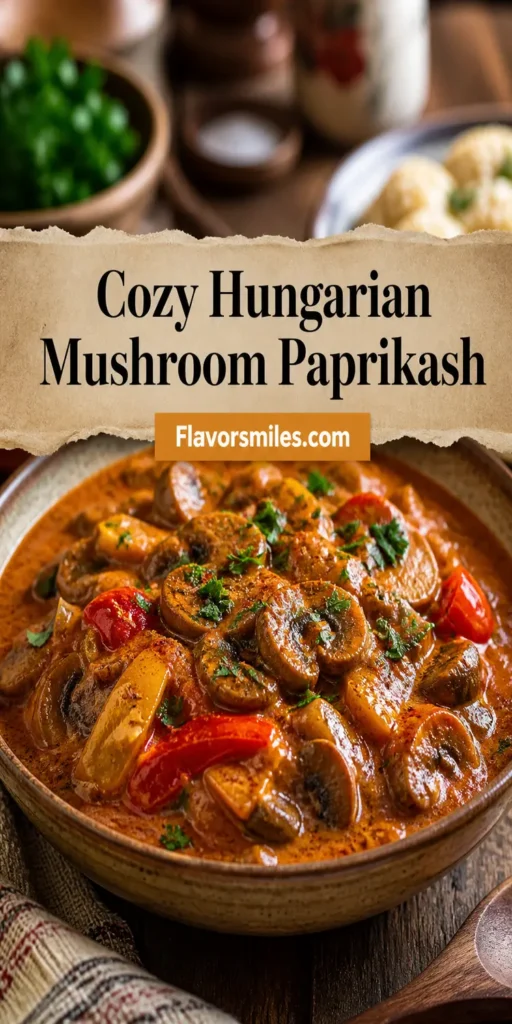 Cozy Hungarian Mushroom Paprikash
