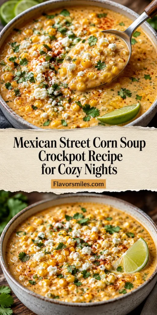 Mexican Street Corn Soup Crockpot Recipe for Cozy Nights