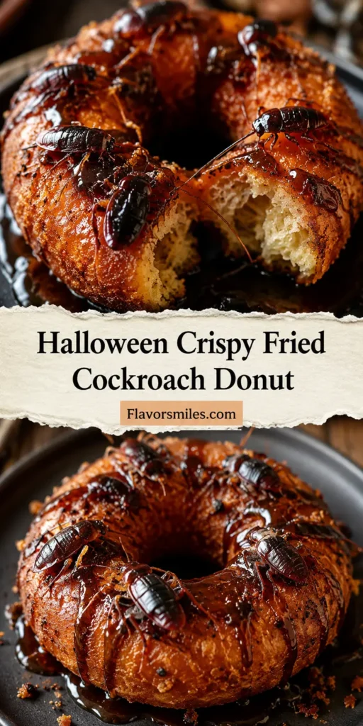 Halloween Crispy Fried Cockroach Donut