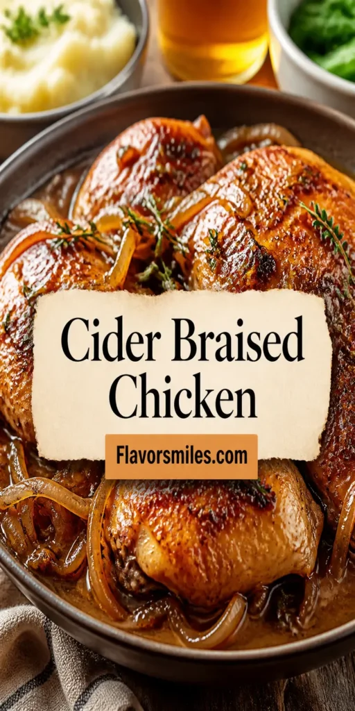 Cider Braised Chicken with Caramelized Onions.