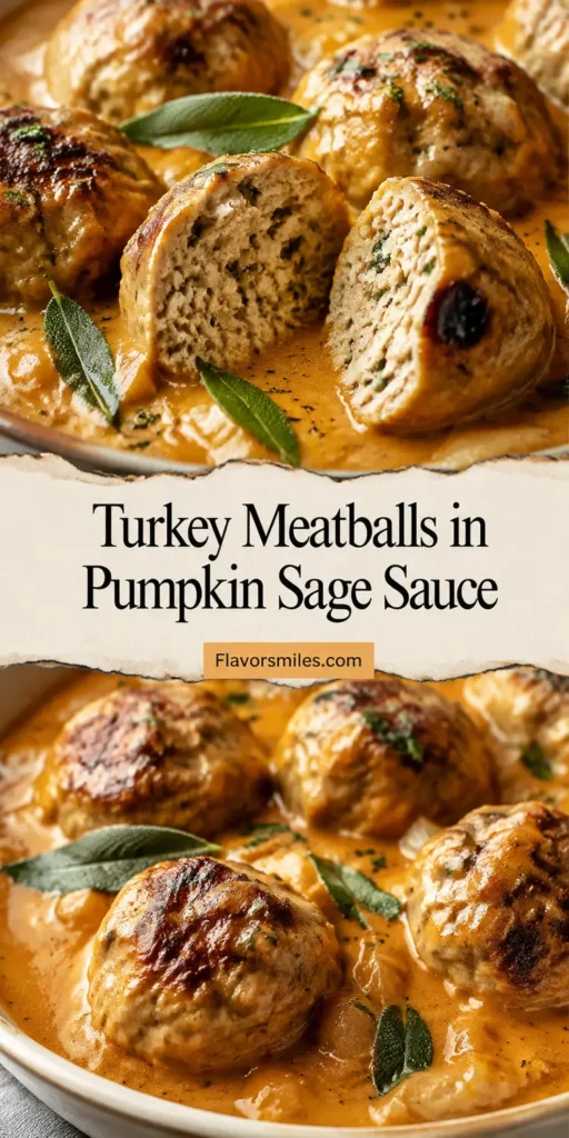 Turkey Meatballs in Pumpkin Sage Sauce