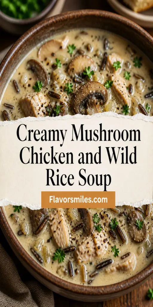 Creamy Mushroom Chicken and Wild Rice Soup