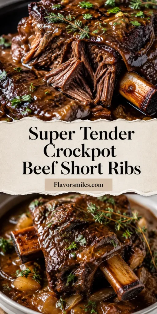 Super Tender Crockpot Beef Short Ribs