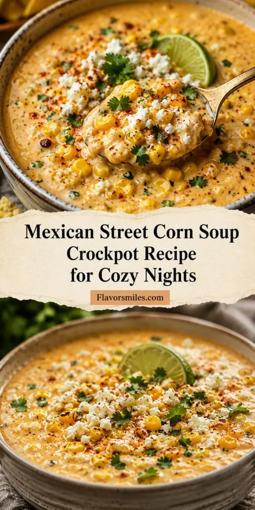 Mexican Street Corn Soup Crockpot Recipe for Cozy Nights