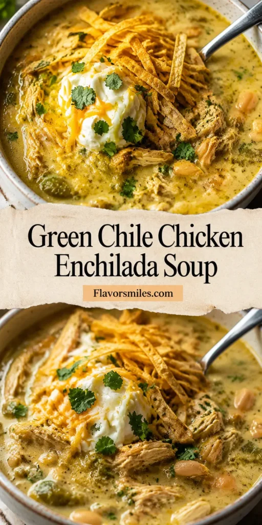 Green Chile Chicken Enchilada Soup