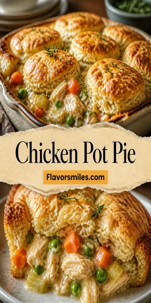Chicken Pot Pie Recipe with Biscuits