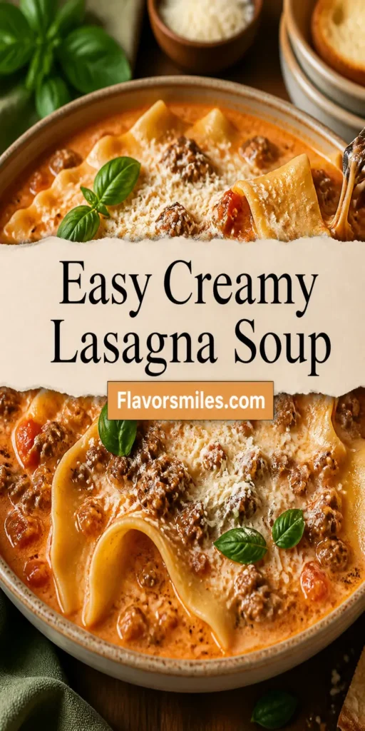 Easy Creamy Lasagna Soup