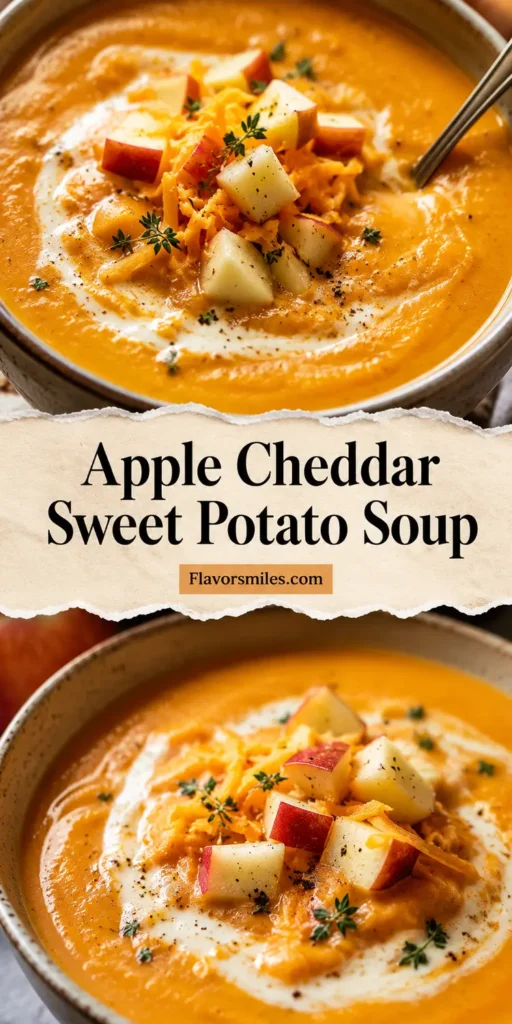 Apple Cheddar Sweet Potato Soup